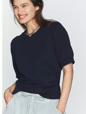 Maeve Puff-Sleeve Sweatshirt Tee